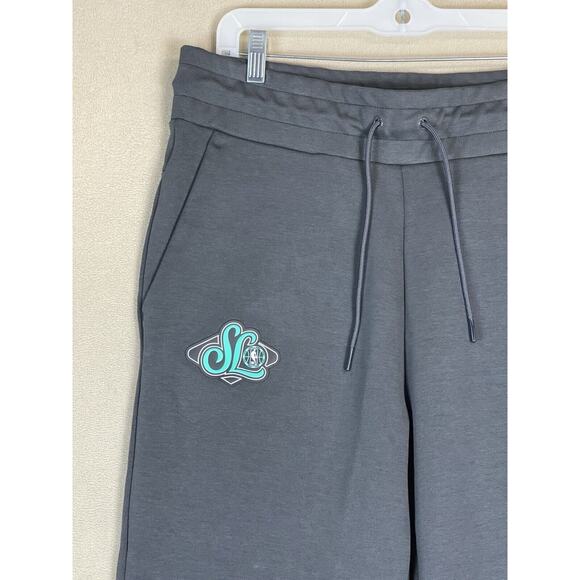 Nike Pants Womens Large Gray Tech Fleece Tapered Jogger Sweatpants SL NBA Logo - Picture 2 of 13